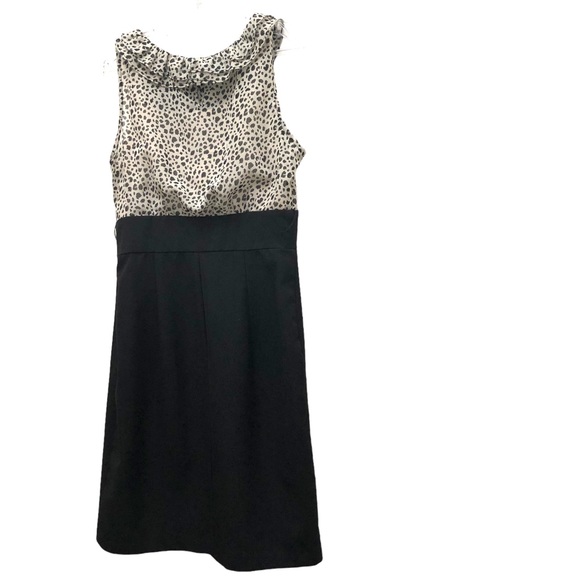 Maurices W Size 7/8 Black/Cream Scoop Neck Knee Length Dress with Ruffle Detail - Picture 2 of 16